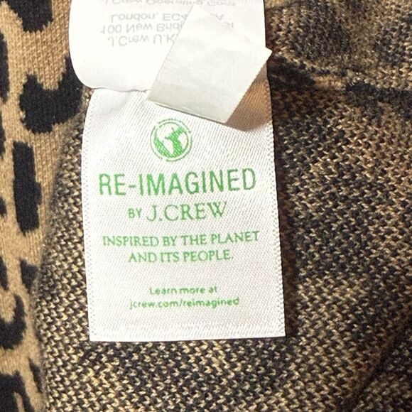 J. Crew MockNeck Sweater Dress Leopard Knit Pullover Merino Wool Blend Women XS - Picture 14 of 14